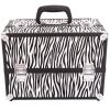 SM-2083 Aluminum Alloy Makeup Train Case Jewelry Box Organizer White Zebra Stripe