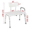 Medical Bathroom Safety Shower Tub Aluminium Alloy Bath Chair Transfer Bench with Wide Seat & Padded Handle White YF